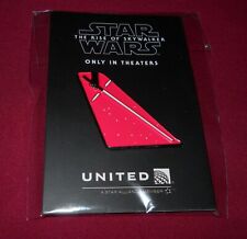 Star Wars Rise Of Skywalker United Airlines 737 Limited Edition Pin Red *SEALED* picture