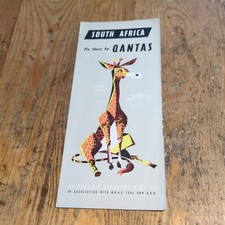 1959 QANTAS AIRWAYS AIRLINES FOLDOUT SOUTH AFRICA picture