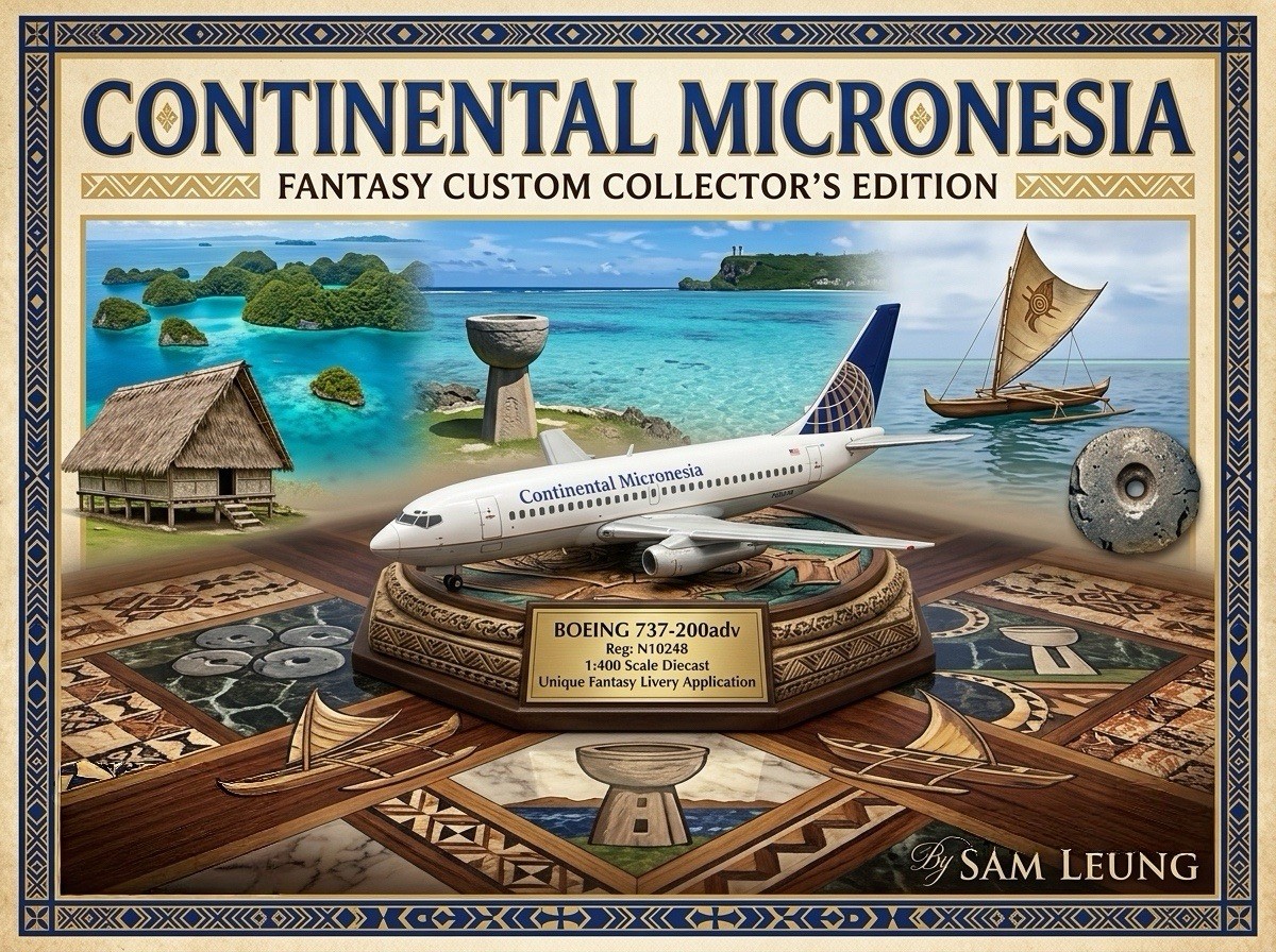 JC Wings 1:400 Continental Micronesia B737-200 Airlines Diecast Custom Model JC Wings 1:400 Continental Micronesia B737-200 Airlines Diecast Custom Model