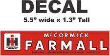 1 Red International Harvester IH Tractor Farmall McCormick Vinyl Decal picture