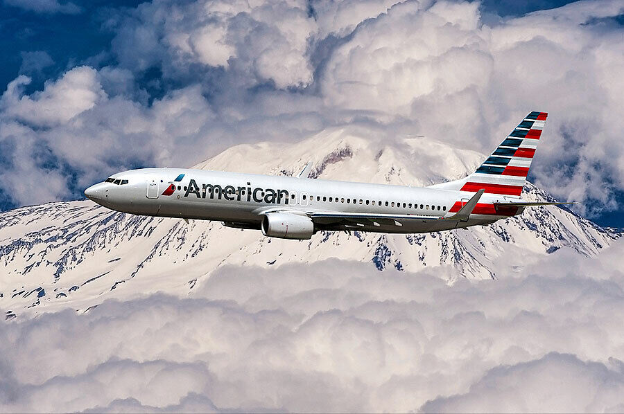 AMERICAN AIRLINES BOEING NEXT GENERATION 737-800 16x24 SILVER HALIDE PHOTO PRINT