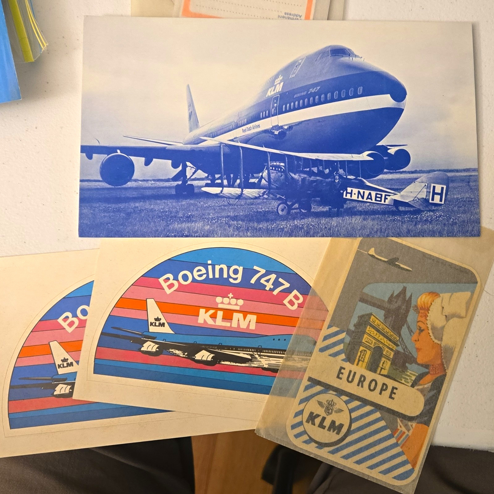KLM Airlines Postcards Lot - Boeing 747 Postcard, Europe Card & Sticker KLM Airlines Postcards Lot - Boeing 747 Postcard, Europe Card & Sticker