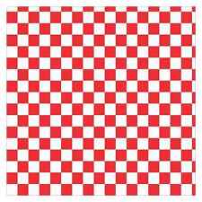 12 x 12 Red and White Checkered Hobby Cutter Vinyl Sheet Sticker Square Pattern picture