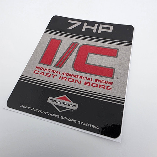 DECAL for BRIGGS & STRATTON I/C, 7 HP, Vinyl STICKER DECAL for BRIGGS & STRATTON I/C, 7 HP, Vinyl STICKER