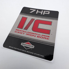 DECAL for BRIGGS & STRATTON I/C, 7 HP, Vinyl STICKER picture