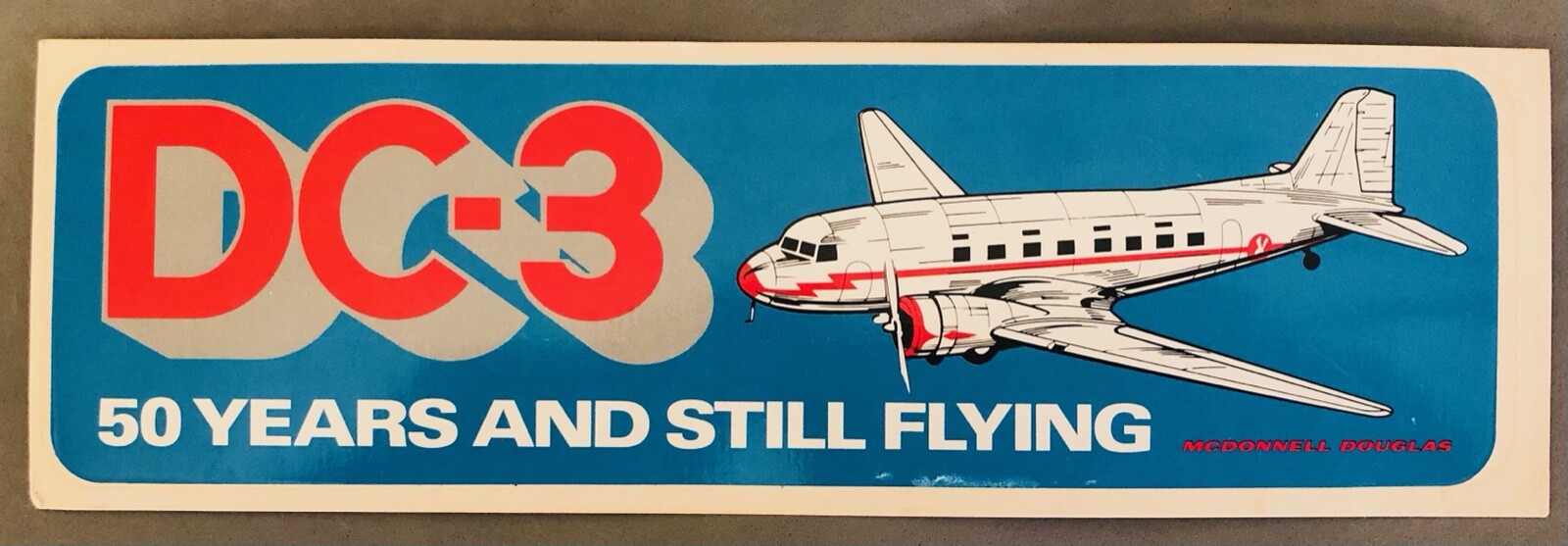 McDonnell Douglas Aircraft DC-3 Airlines Sticker - 50 Years - 1935 - 1985