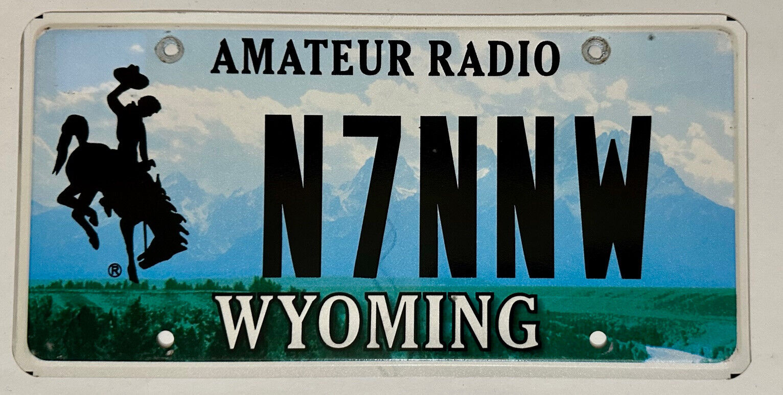 WYOMING Amateur Radio HAM  License Plate - #N7NNW