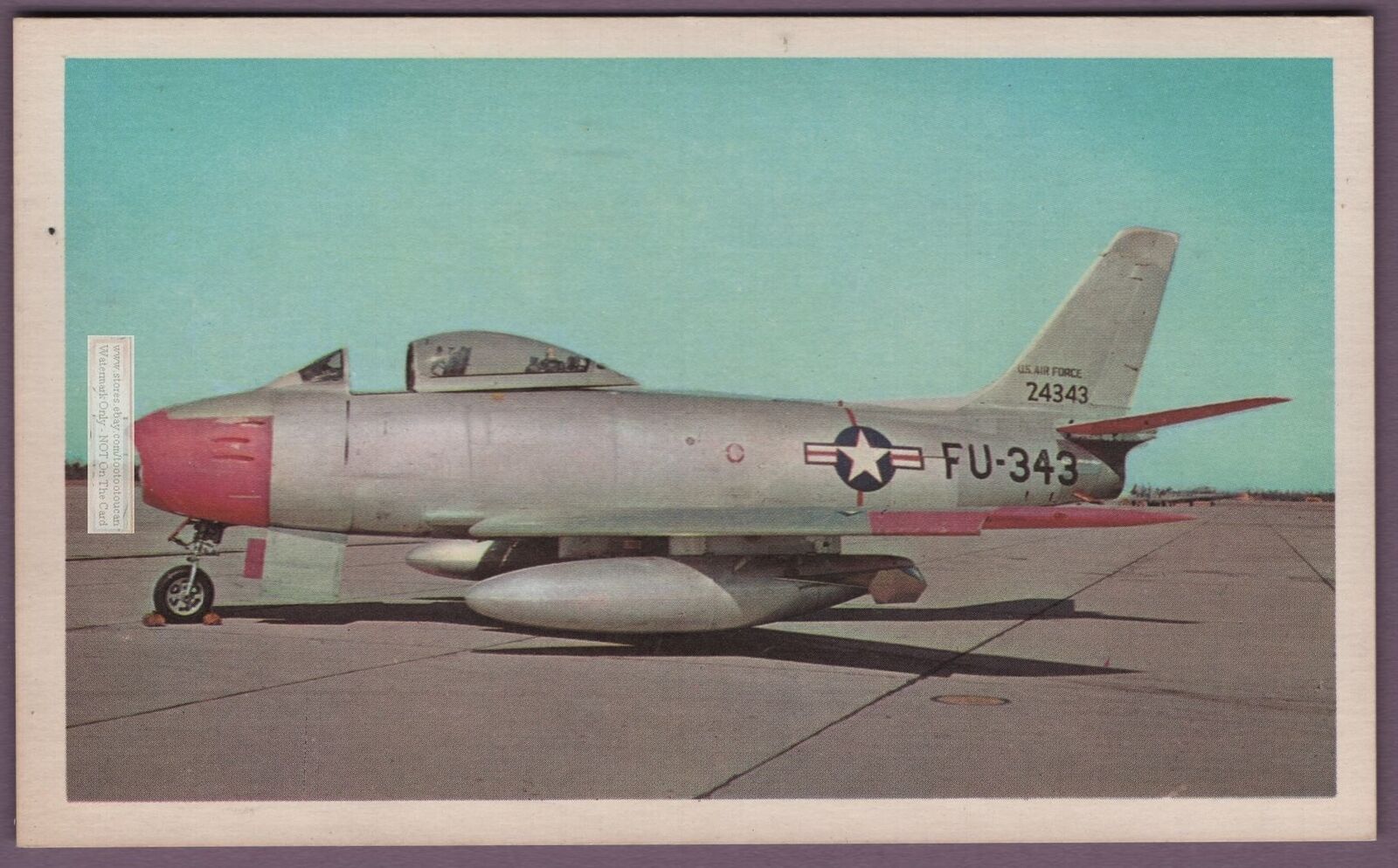 North American F-86 'Sabre' Jet Fighter Vintage Card