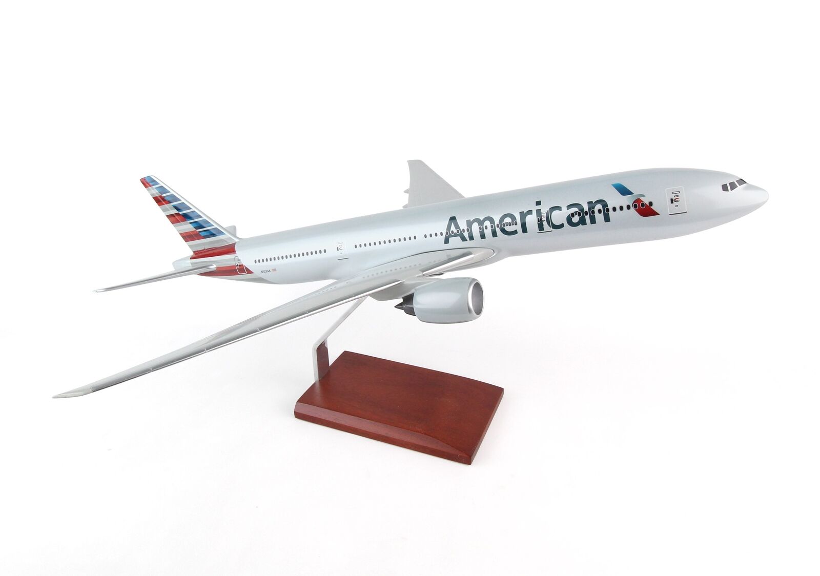 American Airlines Boeing 777-200 New Hue N123AA Desk Top 1/100 Model ES Airplane