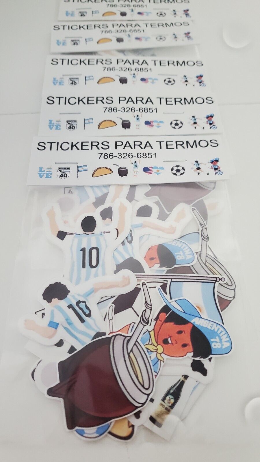 stickers decals Laptop,termos Argentina SOCCER MARADONA MESSI 