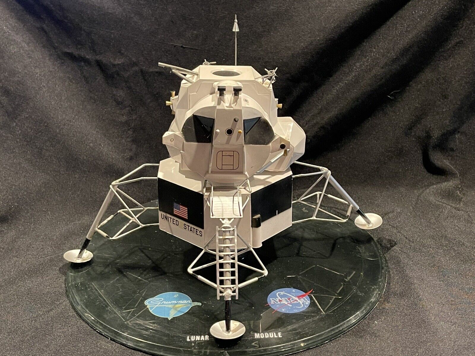 RARE Apollo Grumman Lunar Module Contractors Model on Base
