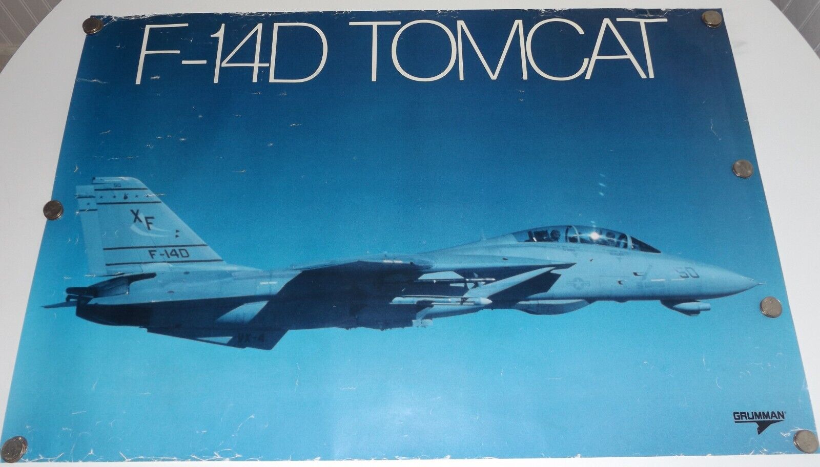 VINTAGE F-14D TOMCAT by GRUMMAN CORPORATION  FULL COLOR POSTER 36\
