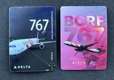 2 Delta Air Lines BCRF Trading Cards #76 2025 #80 2026 Boeing 767-400ER picture