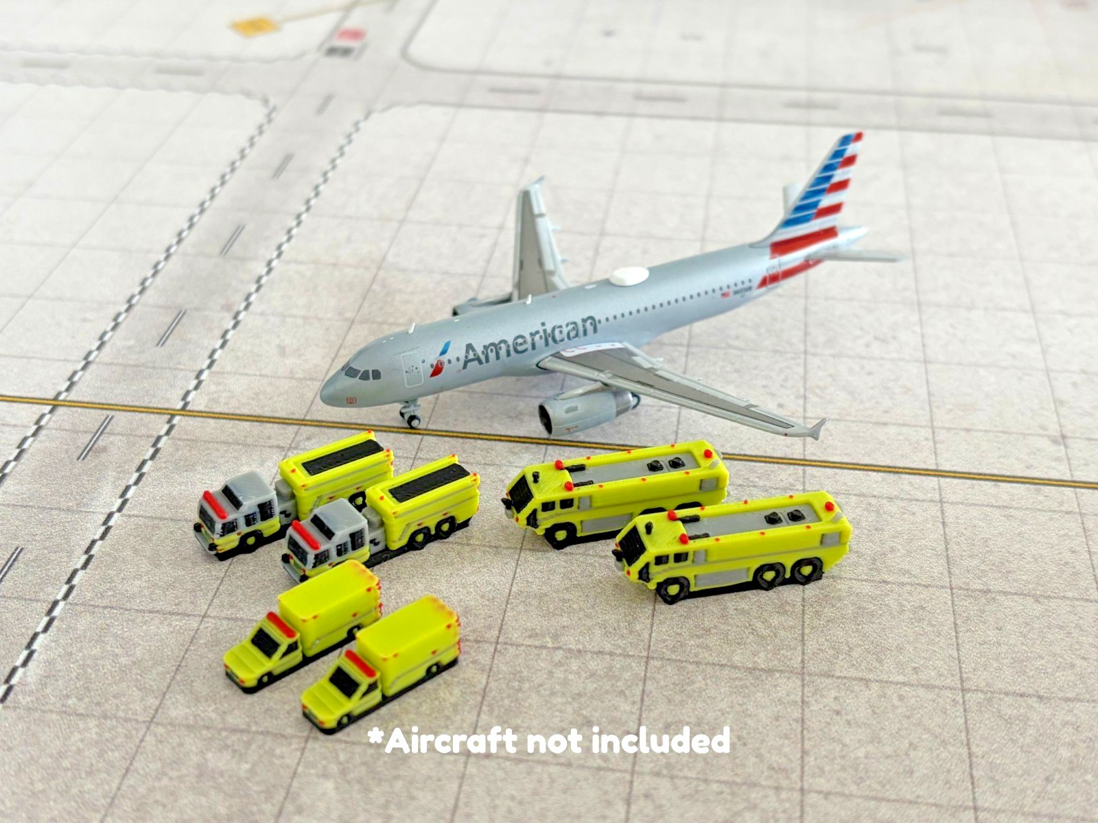 1:400 Model Airport Accessories - 6 Piece Airport Fire Rescue Vehicle (ARFF) Set 1:400 Model Airport Accessories - 6 Piece Airport Fire Rescue Vehicle (ARFF) Set