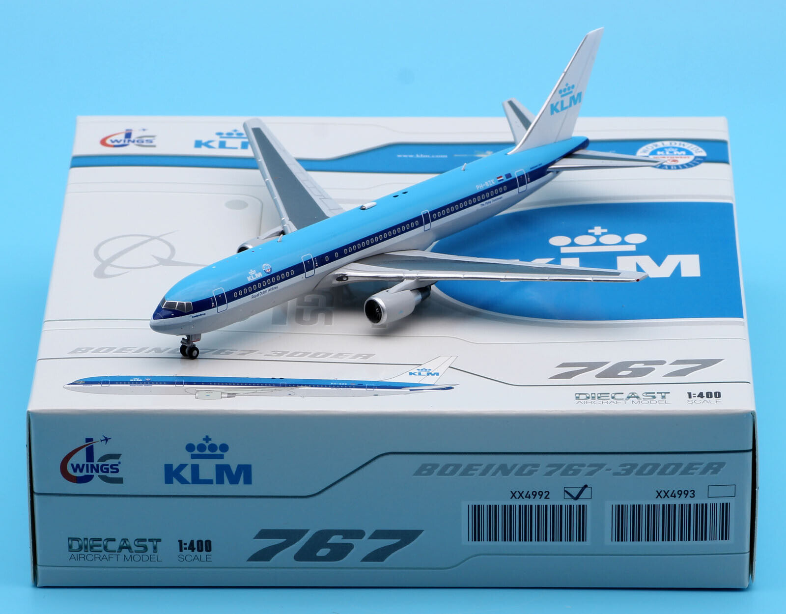 JC Wings 1:400 KLM Airlines Boeing B767-300ER Diecast Aircraft Jet Model PH-BZK