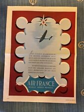 FLIGHT AIR FRANCE  Advert Poster , Full Page , Vintage picture
