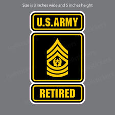AR-2274 Army Logo Retired Command Sergeant Major CSM E9 Sticker Window Decal 3x5 picture