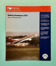 NORTHWEST AIRLINES SAFETY CARD — 757-200 picture