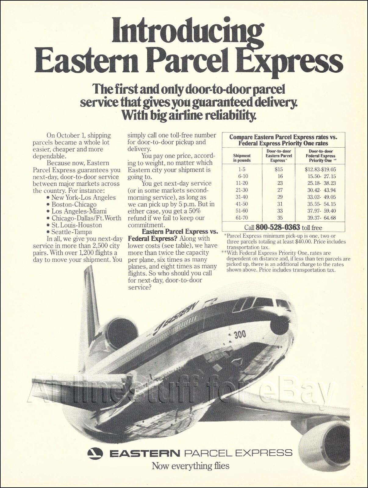 1977 EASTERN AIR LINES ad Lockheed L-1011 Whisperliner N306EA advert TriStar