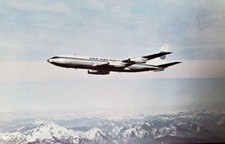 Pan Am Boeing Jet Clipper Promo 707-321B In Flight 1950s Vintage Postcard picture