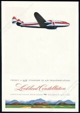 1945 Lockheed Constellation plane color art vintage print ad picture