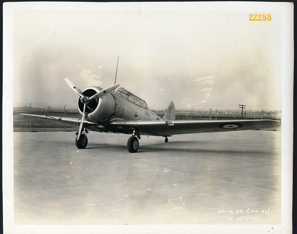 Larger size Vintage Press Photograph, North American NA-16 aircraft 1940'  