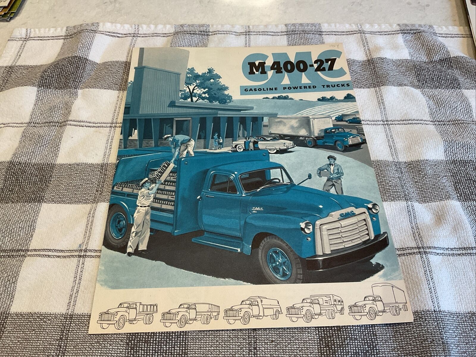 1954 GMC M 400-27 Gas Power Truck Sales Brochure Folder Original
