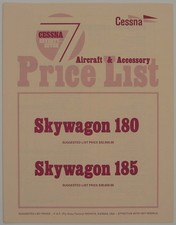 Cessna Aircraft Skywagon 180 & 185 1977 Aircraft & Accessory Price List Brochure picture