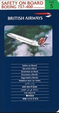 RARE British Airways Boeing 737-400 Safety Card picture