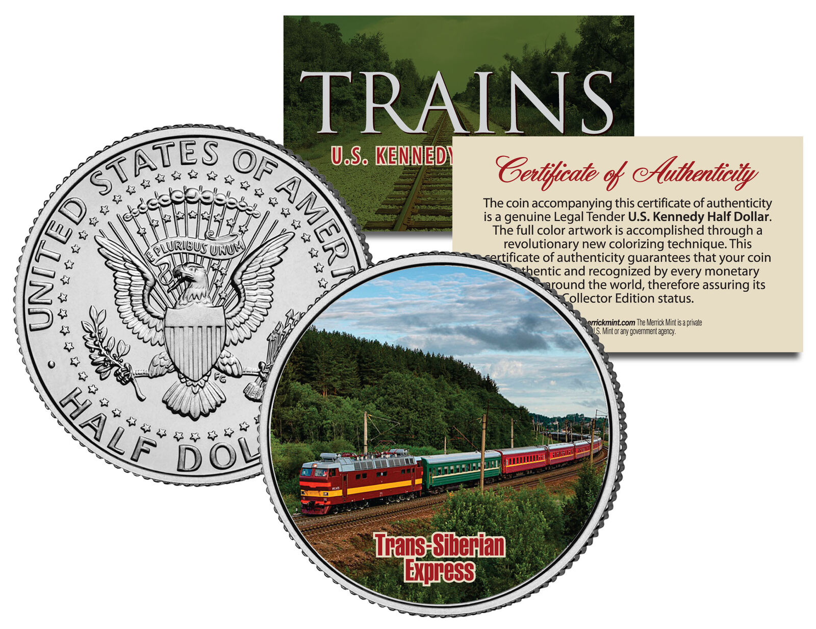 TRANS-SIBERIAN EXPRESS * Famous Trains * JFK Half Dollar Colorized U.S. Coin