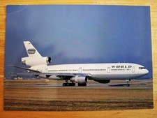 World Airways McDonnell Douglas DC-10-30CF Postcard in White Livery picture