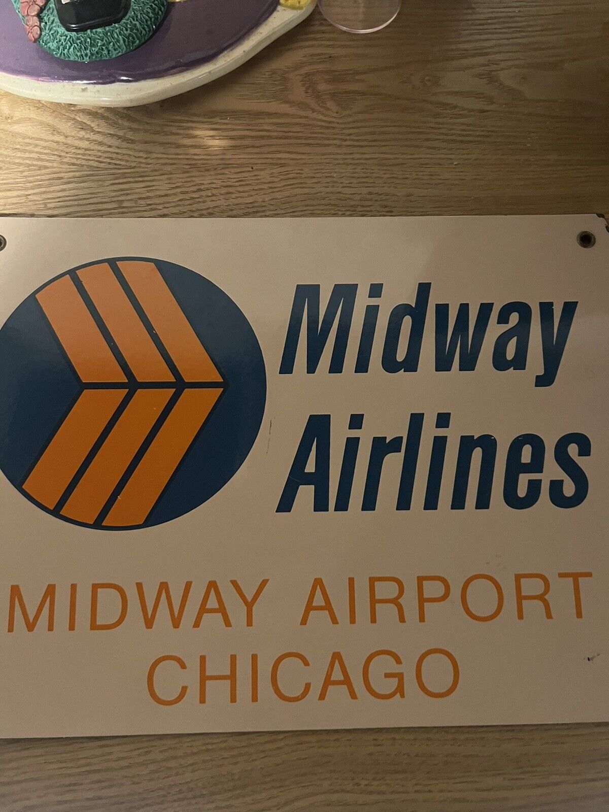 Midway Airlines Chicago Airport MDW PORCLEAIN SIGN