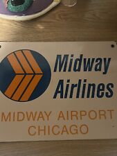 Midway Airlines Chicago Airport MDW PORCLEAIN SIGN picture