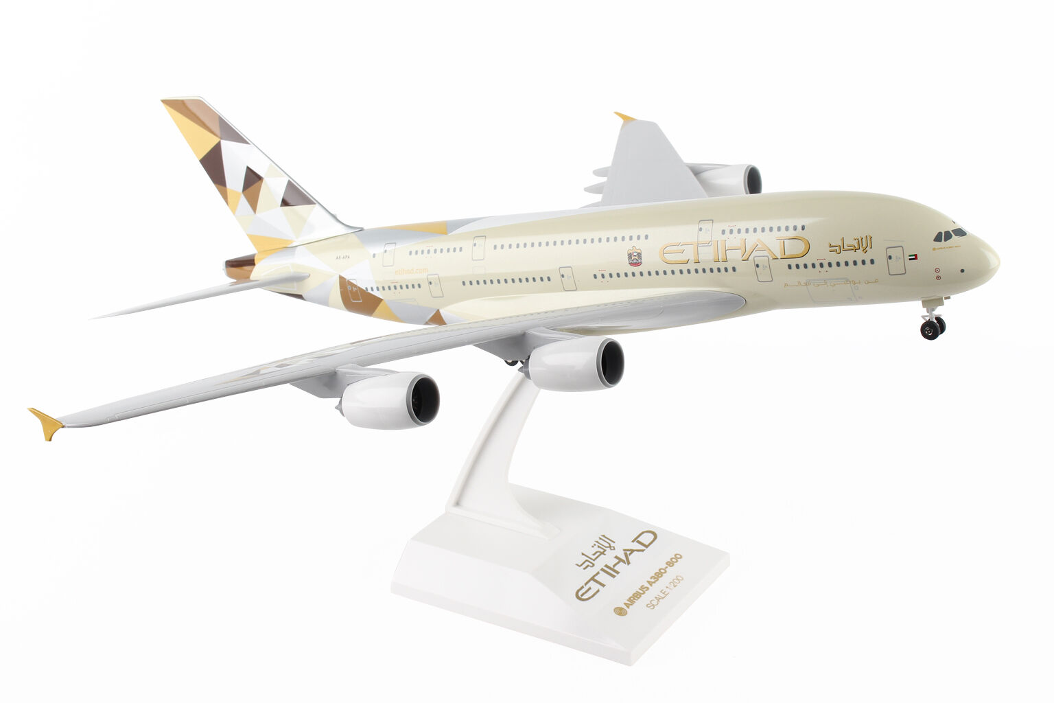 SkyMarks Etihad Airways Airbus A380-800 1/200 Reg#A6-APA W/Gear and Stand. New