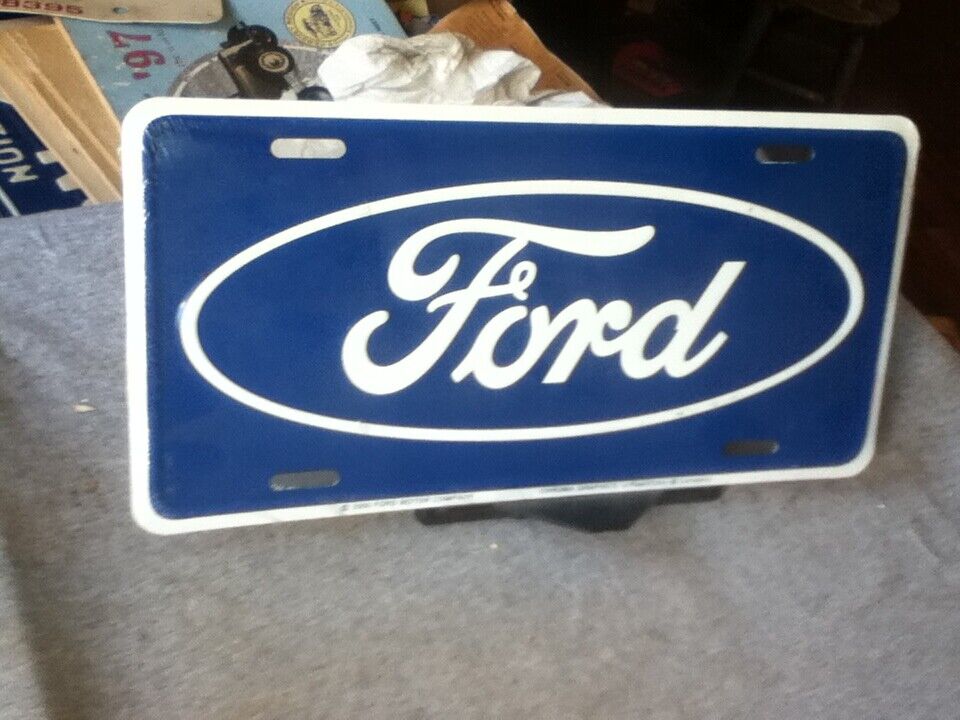 Ford Blue License Plate New In Wrapper 2000 Ford Motor Company Metal Rustic
