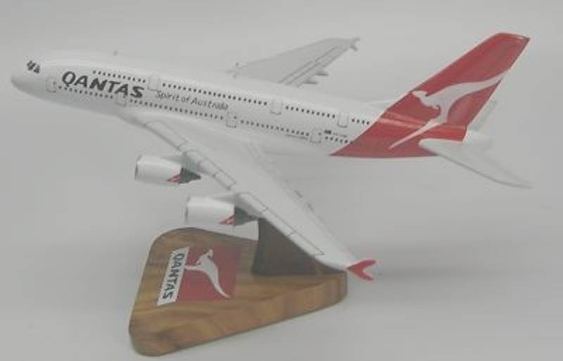 A-380 Qantas Air Airbus A380 Airplane Wood Model Replica XXLarge 