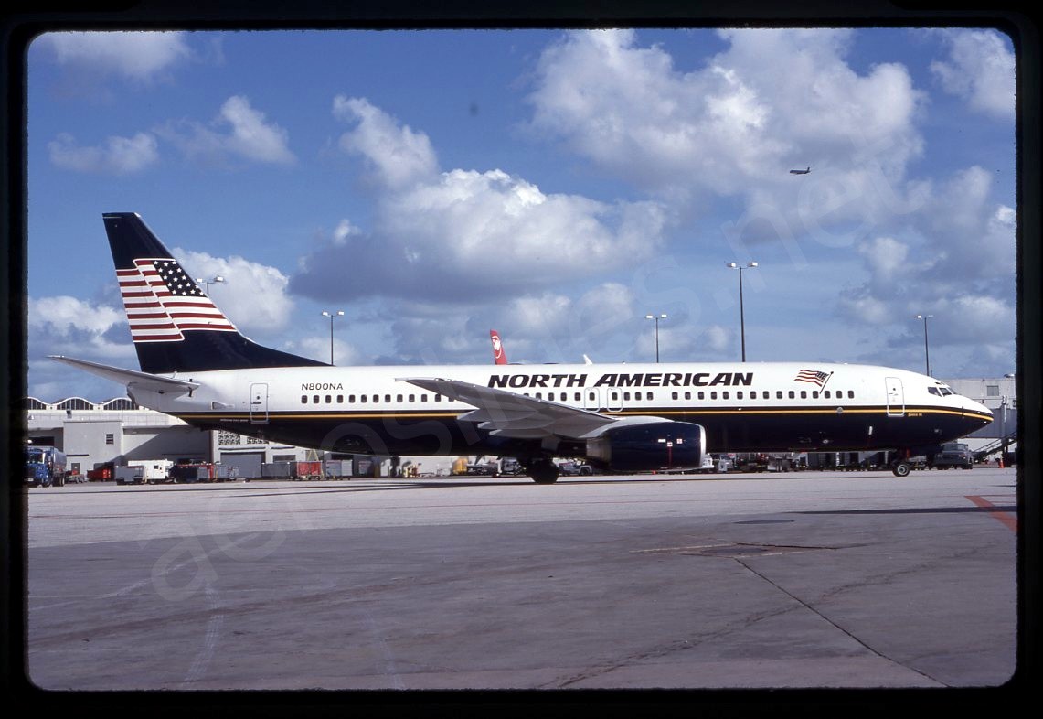 North American Boeing 737-800 N800NA Oct 98 Kodachrome Slide/Dia A6
