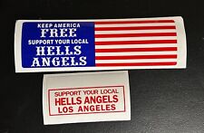 RARE HELLS ANGELS FREEDOM AND ULTRA RARE LOS ANGELES NOS SUPPORT STICKERS picture