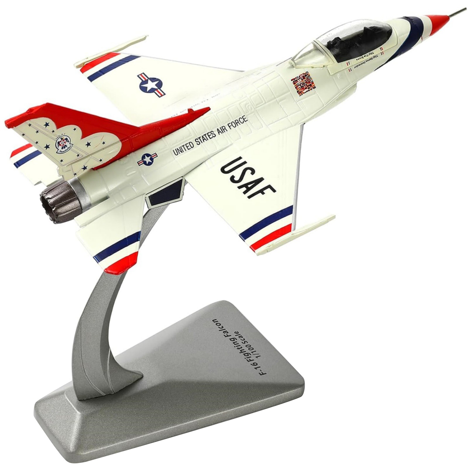 USAF F-16 Fighting Falcon Thunderbirds Model 1/100 Scale Alloy Diecast 15.5cm