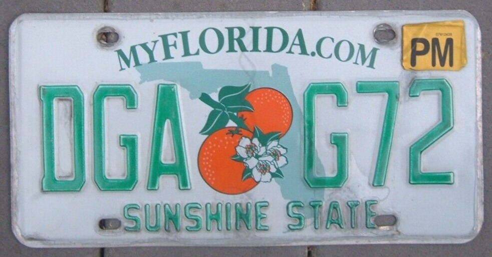 One FLORIDA double Orange license plate Your choice   DGA G 72