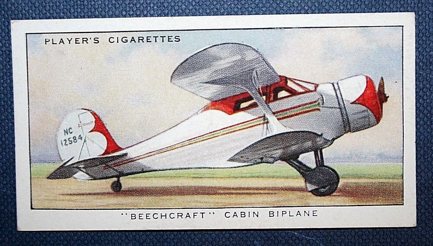 BEECHCRAFT  Biplane   Original 1935 Vintage Card  HB06P