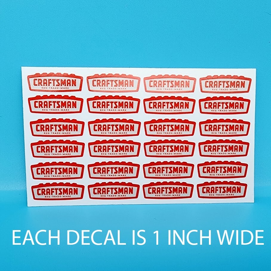 1 INCH WIDE 1960\'s CRAFTSMAN TOOLS DECALS, Vinyl STICKERS, Sheet of 24 1 INCH WIDE 1960\'s CRAFTSMAN TOOLS DECALS, Vinyl STICKERS, Sheet of 24