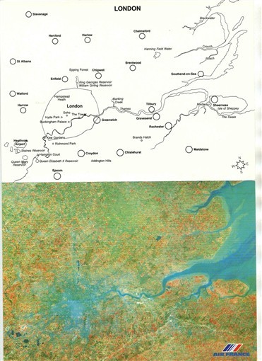 Air France Menu Paris New York Space View London England Cover 1977 Boeing 747 