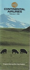 Continental Airlines timetable 1985/02/01 picture