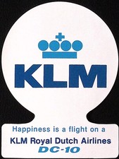 Vintage KLM Royal Dutch Airlines DC-10 Flight Sticker Luggage Label 4