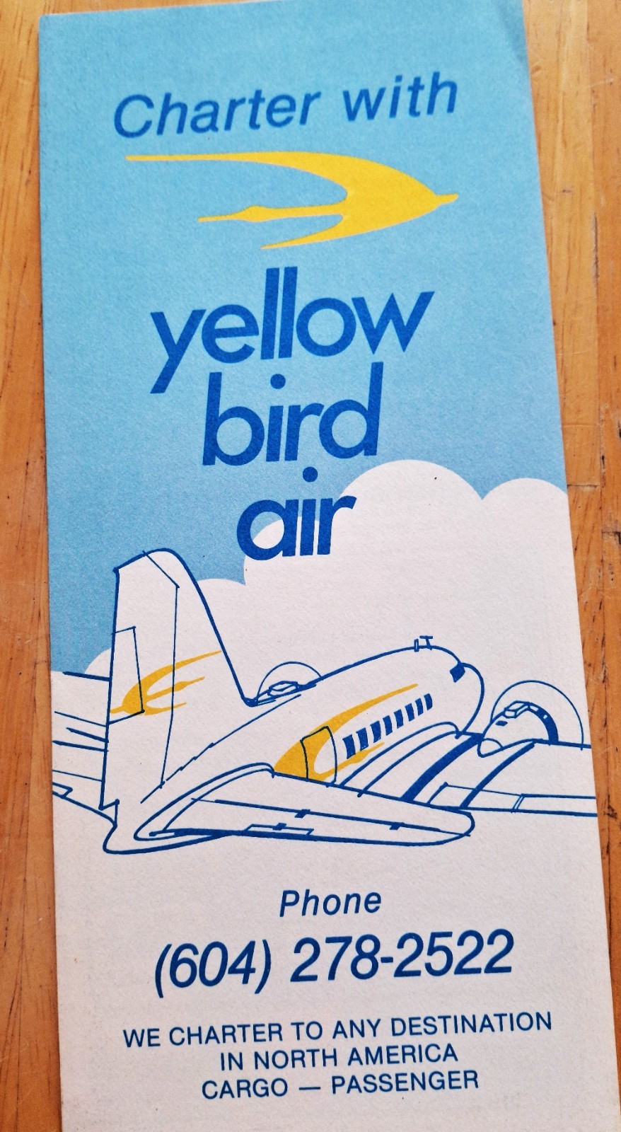 YELLOW BIR AIR Charter Tours Vancouver no date YELLOW BIR AIR Charter Tours Vancouver no date