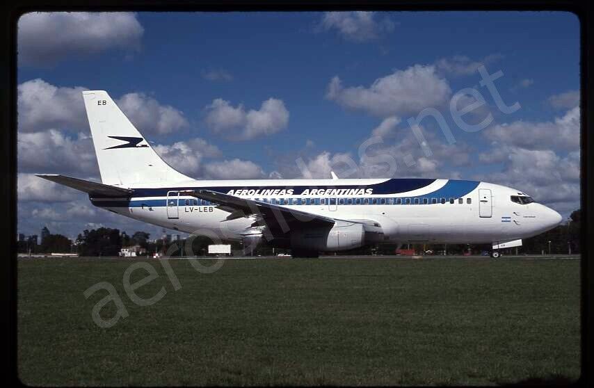 Aerolineas Argentinas Boeing 737-200 LV-LEB Jun 96 Kodachrome Slide/Dia A7
