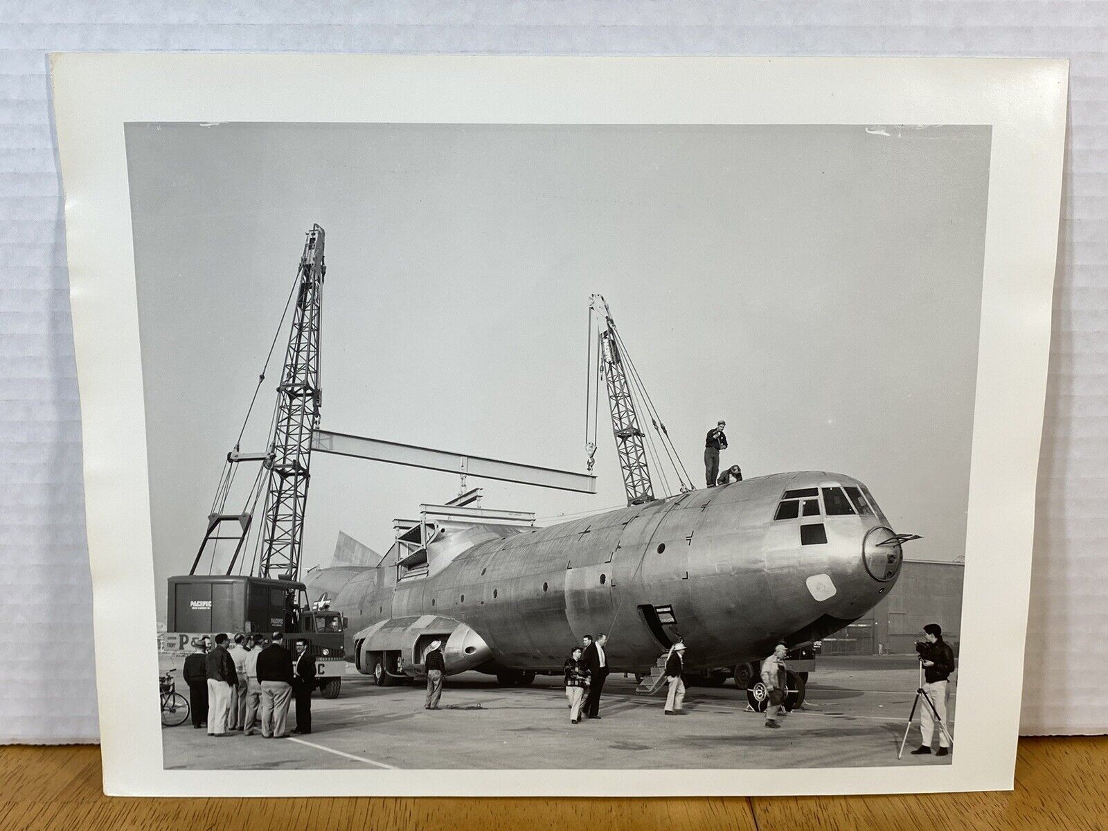 Douglas C-133 Cargomaster Cargo Aircraft Being Built. Vintage