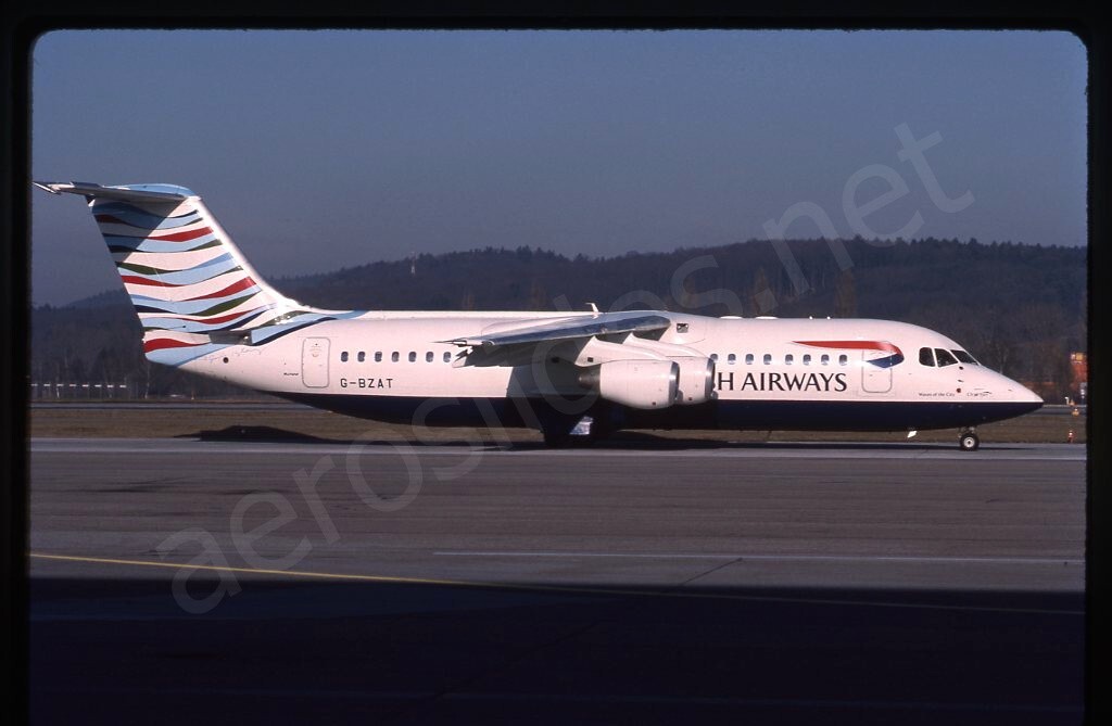 British Airways Avro RJ100 G-BZAT Jan 99 Kodachrome Slide/Dia A17