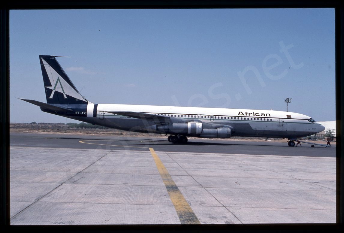 African Express Airways Boeing 707-300 5Y-AXI Mar 95 Kodachrome Slide/Dia C14